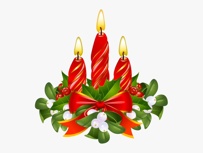 Christmas Candles Clipart - Christmas Candle Clipart Png, Transparent Png