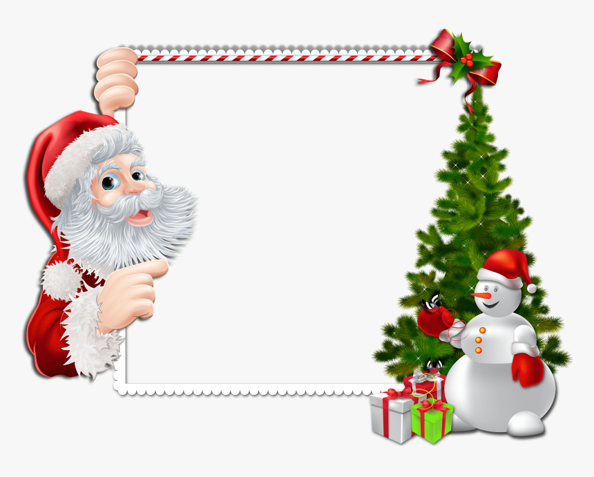 Transparent Snowmen Clipart - Santa Christmas Border Clipart, HD Png Download