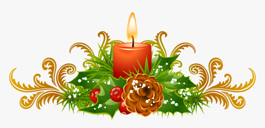 Transparent Advent Clip Art - Christmas Candle Clip Art, HD Png Download