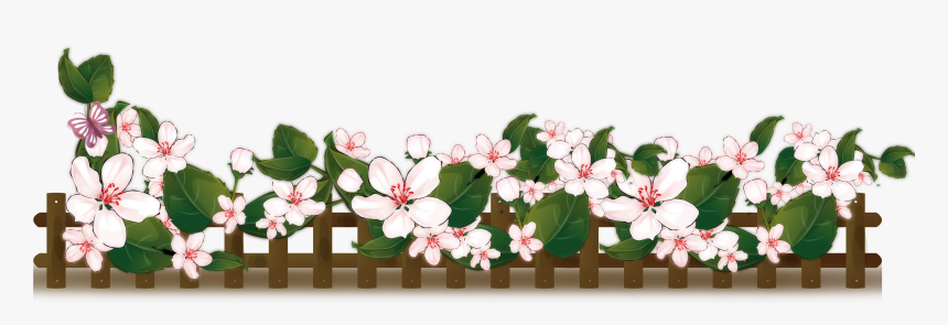 Clip Art Flower Fence - Flowers Fence Png, Transparent Png