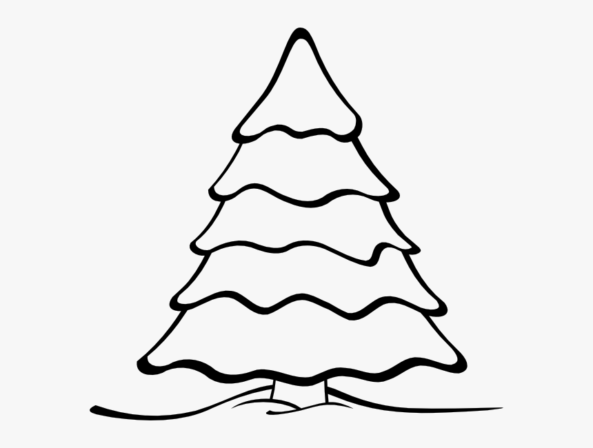 Christmas Tree Black And White Clipart, HD Png Download