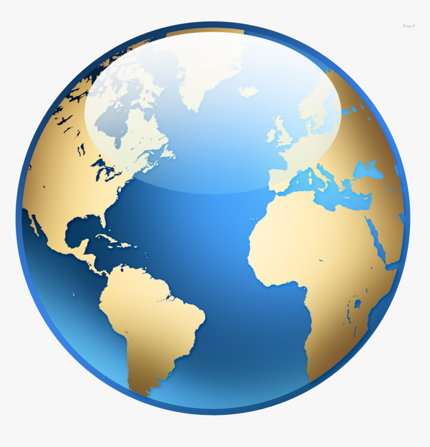 Silver And Blue Globe, HD Png Download