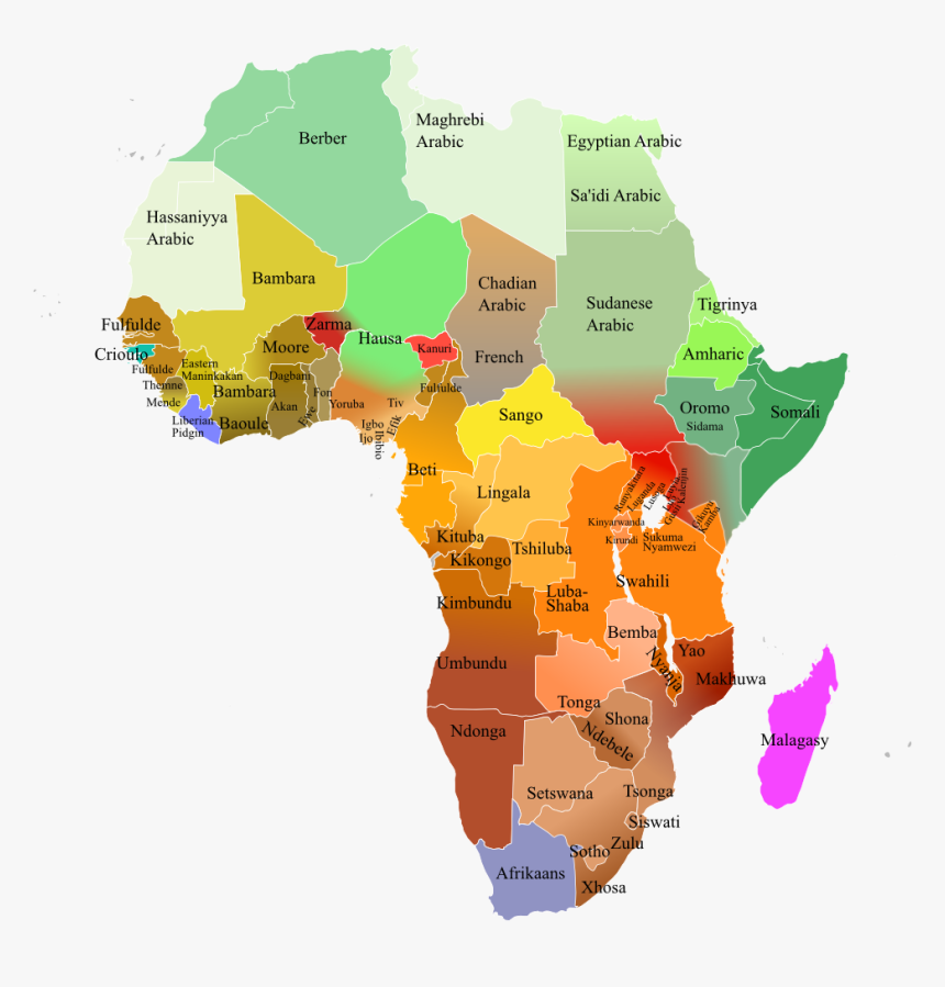 Image - Languages Of Africa Map Seahili, HD Png Download