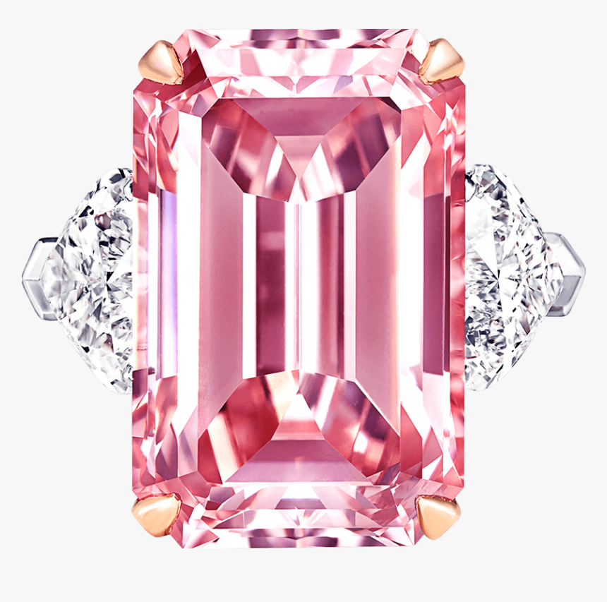 16.88 Carat Emerald Cut Fancy Intense Pink Diamond, HD Png Download