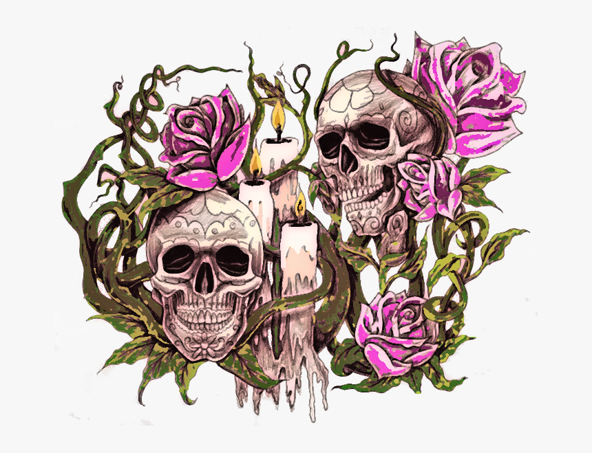 What Is The Meaning Of A Skull And Rose Tattoo Youtube - Candle And Skull Tattoo Meaning, HD Png Download