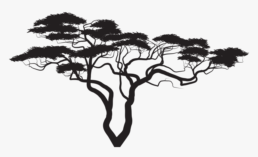 Exotic Tree Silhouette Png Clip Art Image - African Tree Silhouette Png, Transparent Png