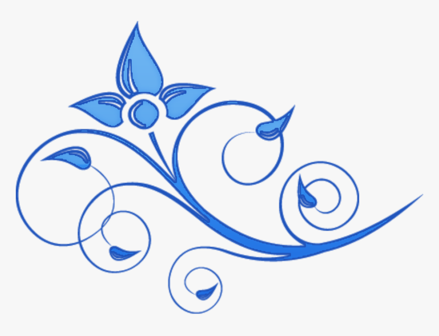 Blue Flower Swirl Design, HD Png Download