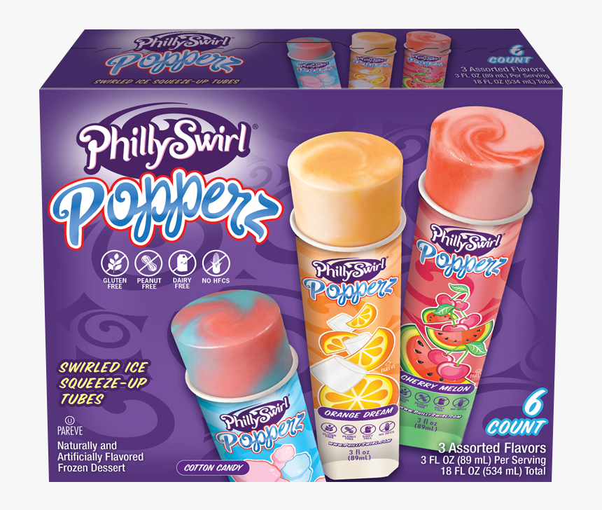 Poppers 6 Ct 
										 Class Img Fluid Mx Auto - Philly Swirl Popperz, HD Png Download