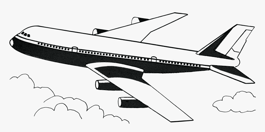 Jpg, Png, Eps, Ai, Svg, Cdr - Airplane Black And White Png, Transparent Png