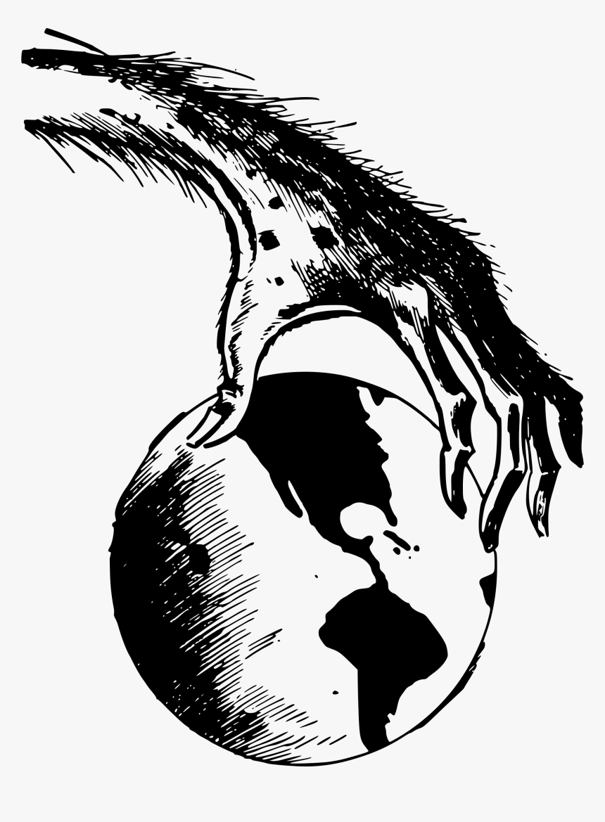 Hand Grabs The Earth Clip Arts - Hand Grabbing Earth Drawing, HD Png Download