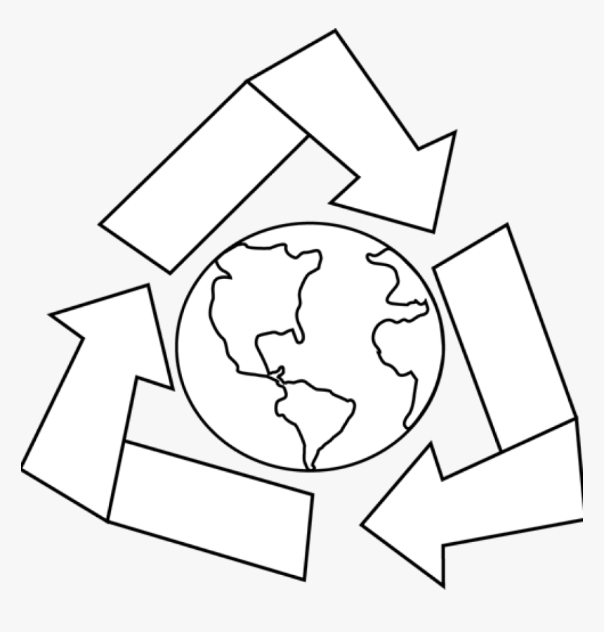 Volleyball Clipart Panda - Black And White Recycle Symbol, HD Png Download