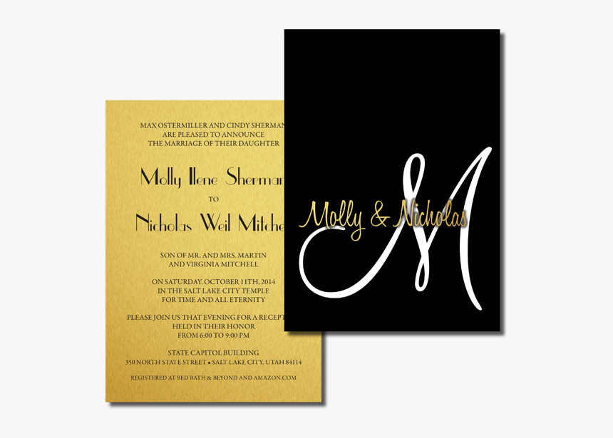 Two Sided Invitation - Wedding, HD Png Download