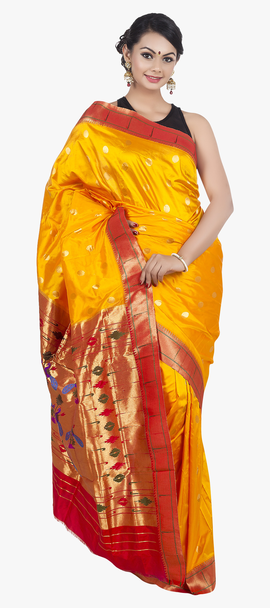 Wedding Saree Png Transparent Image - Woman In Saree Png, Png Download