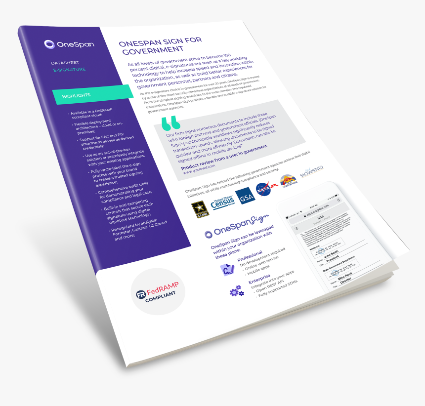 Esignlive Datasheet For Government - Brochure, HD Png Download