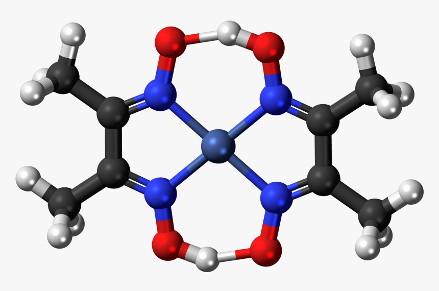 Nickel Dimethylglyoxime Complex Ball - Salicylic Acid Stick And Ball Model, HD Png Download