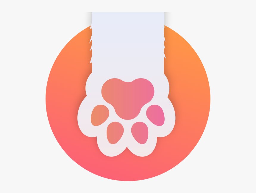 High Five Webgradients Orange Cat Paw Sketch Self Branded - Circle, HD Png Download