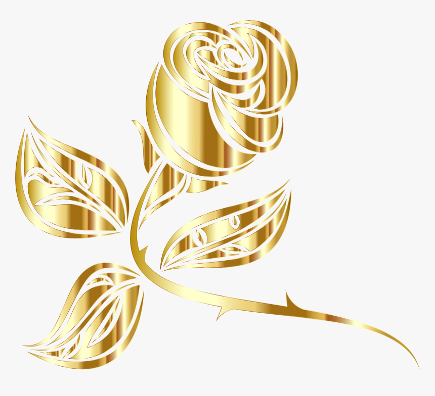 Clipart Rose Thorn - Gold Roses Clip Art, HD Png Download