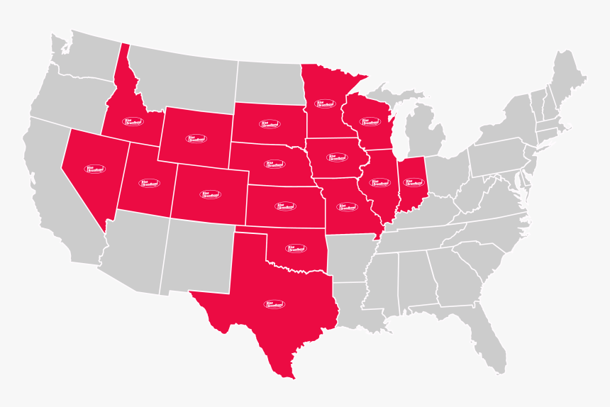 Rbb Img Coveragemap - Usa Map Oregon Washington California, HD Png Download