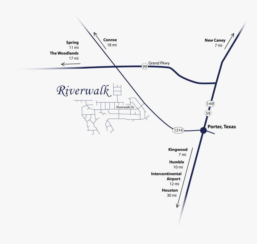 Riverwalk Poa Map Riverwalk Map Porter Texas, HD Png Download