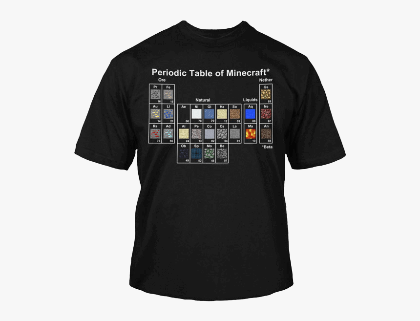 Minecraft Periodic Table Youth T-shirt - Periodic Table Of Gamers, HD Png Download