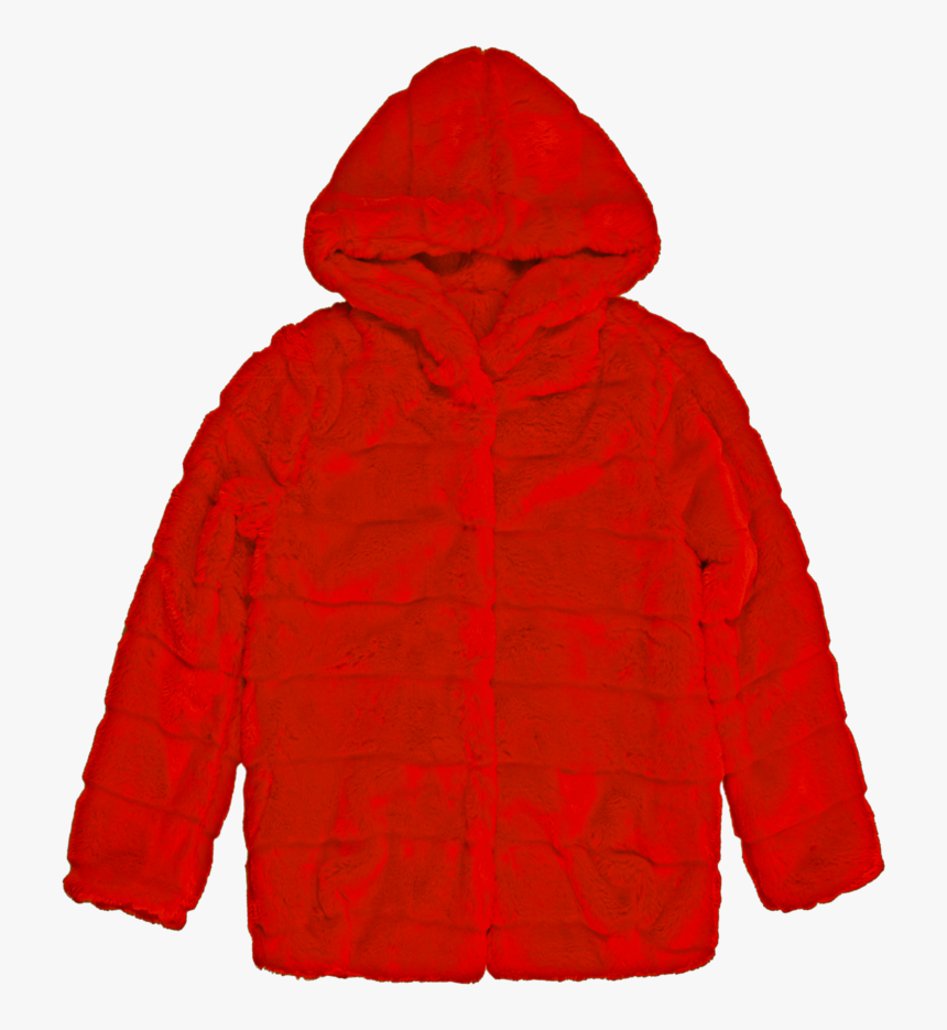 Goldie Ii Red Hooded Faux Fur Jacket - Hoodie, HD Png Download