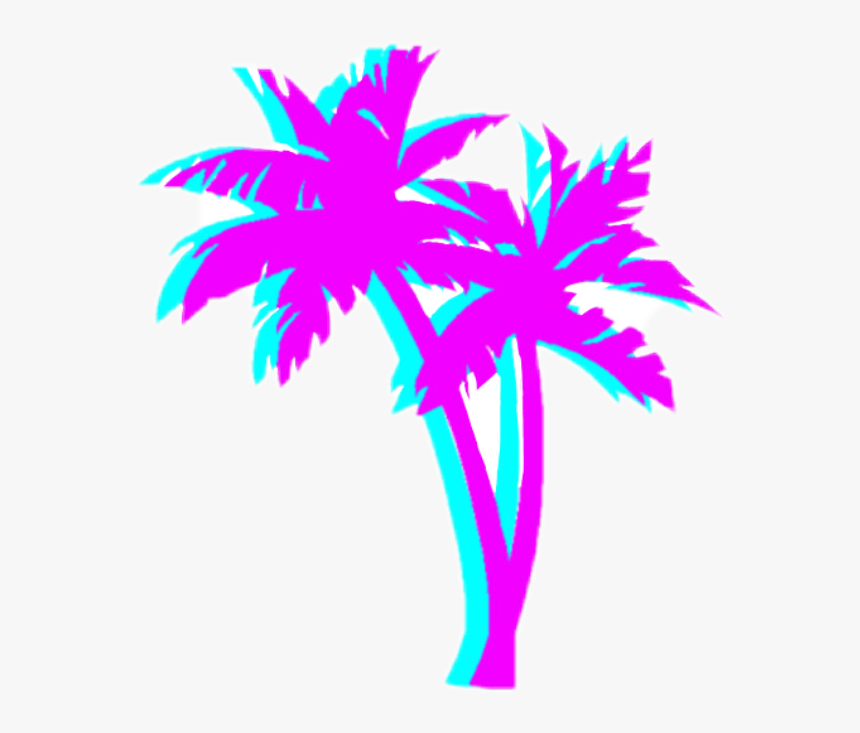 Palmeras Png , Png Download - Vaporwave Palm Tree Transparent, Png Download
