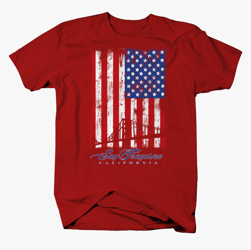 San Francisco California Bridge In Distressed Usa Flag - Marilyn Monroe Pink Shirt, HD Png Download