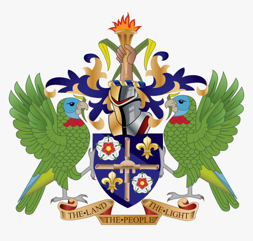St Lucia Coat Of Arms, HD Png Download