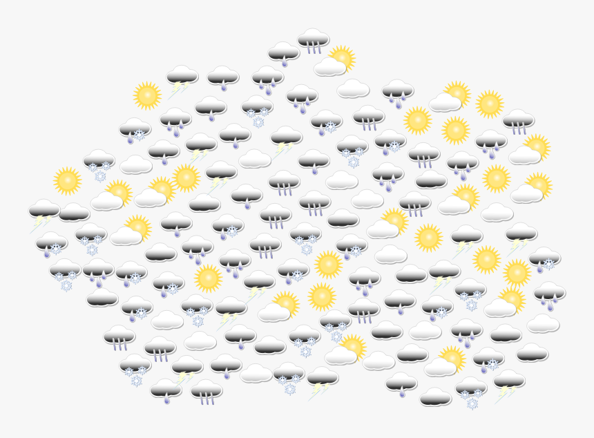 Weather Icons In Cloud Shape - Icon, HD Png Download