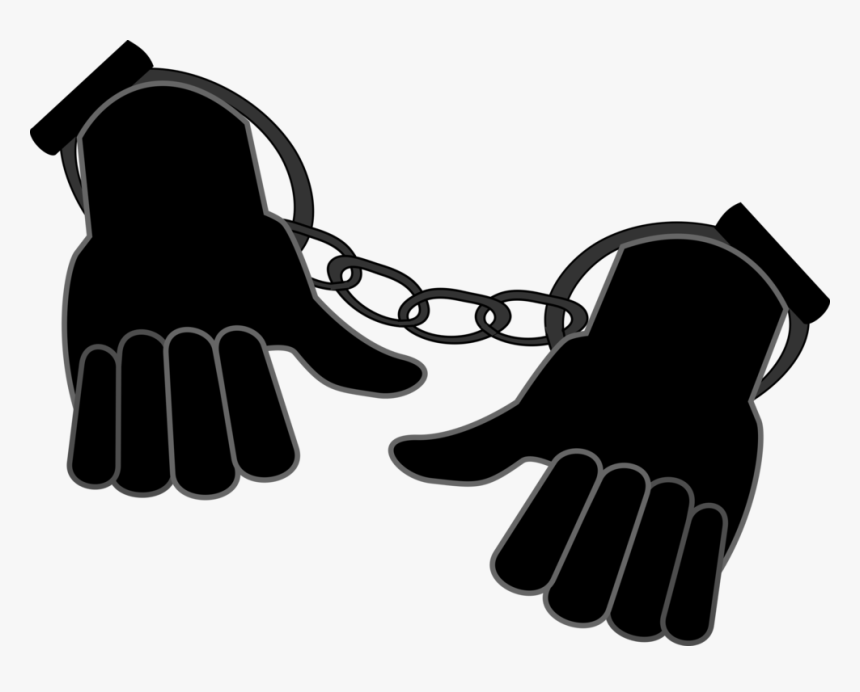 Silhouette,thumb,glove - Hands In Hand Cuffs Silhouette Png, Transparent Png