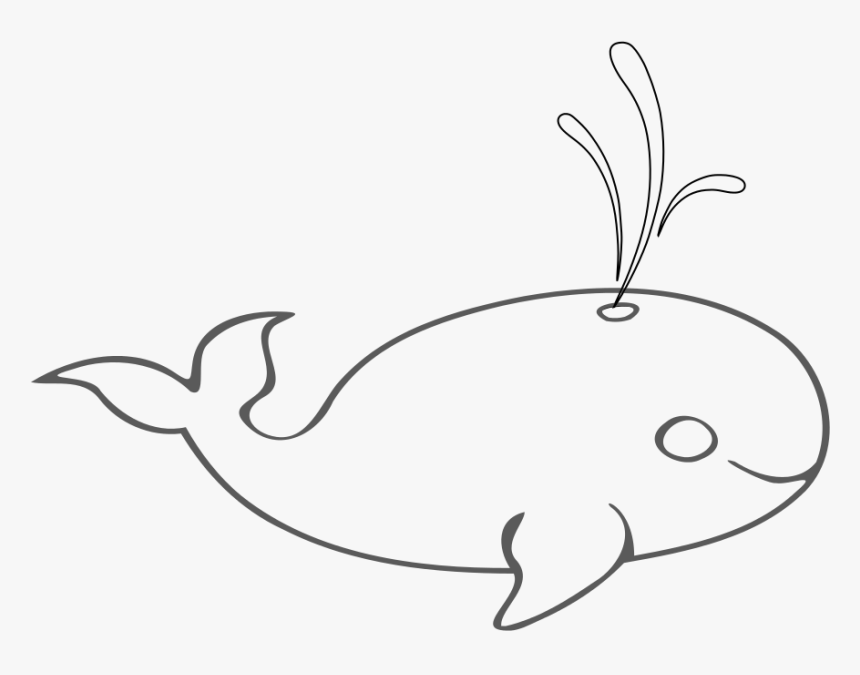 Blue Whale Outline Rooweb Clipart Png - Outline Picture Of Blue Whale, Transparent Png