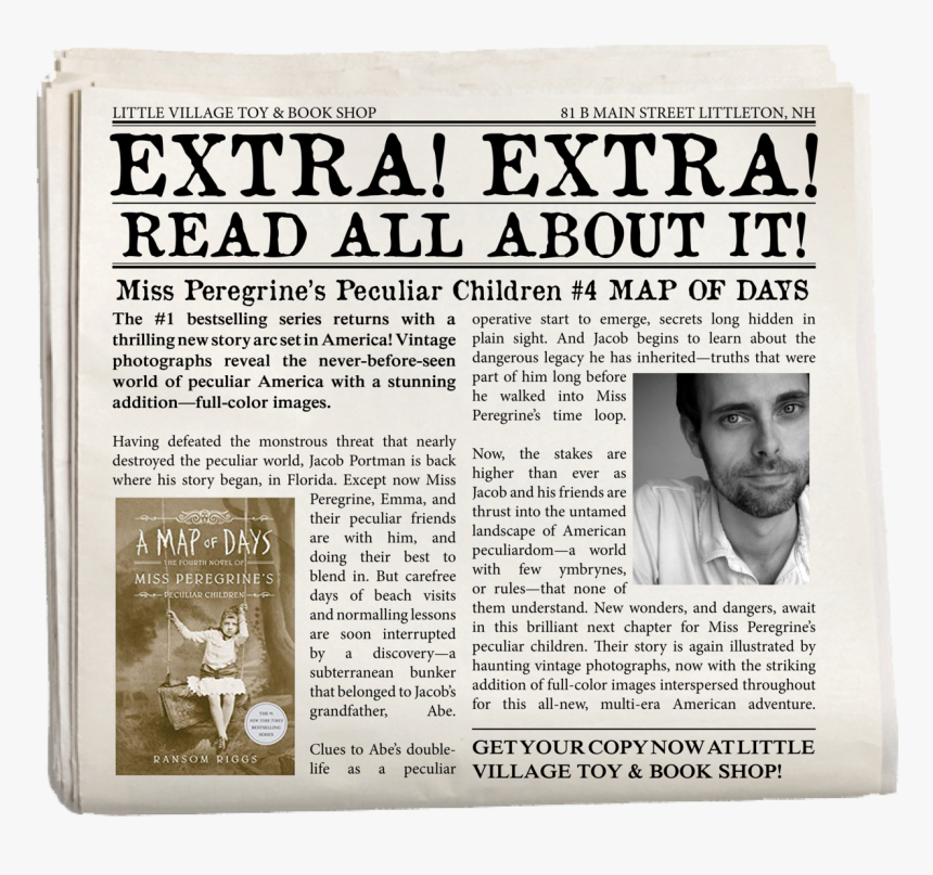Map Of Days- Now Available Little Village Toy & Book - A Map Of Days: Miss Peregrine's Peculiar Children, HD Png Download