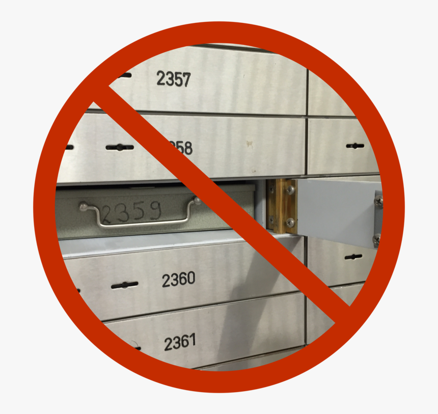 No Safe-deposit Box Circle - Cassetta Di Sicurezza Banca, HD Png Download