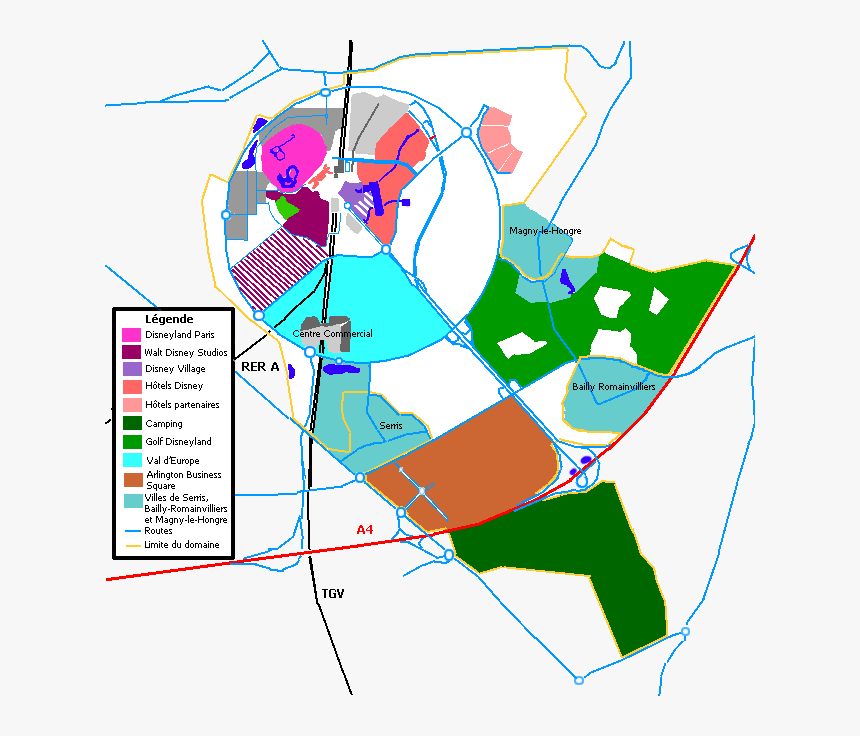Dlrp Schema - Disneyland Parijs Oppervlakte, HD Png Download