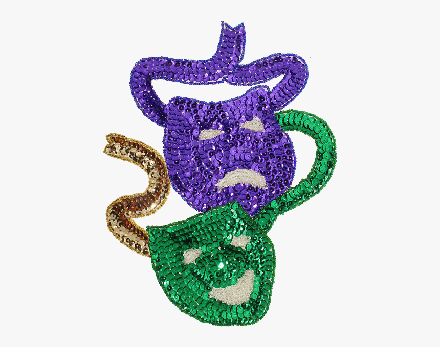 Opera Mask Beaded & Sequin Applique - Illustration, HD Png Download