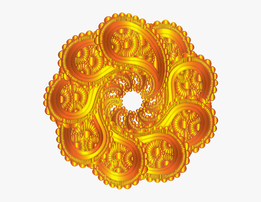 Golden Metal Decoration - Motif, HD Png Download