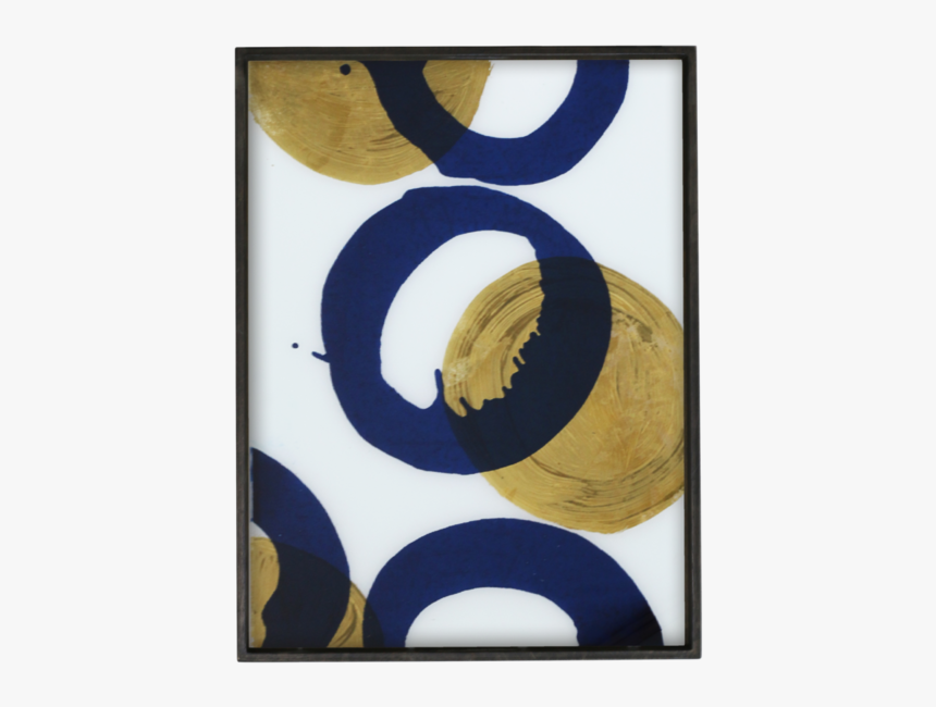 Gold And Blue Halos Glass Tray Decorative, Large, Rectangular, - Circle, HD Png Download