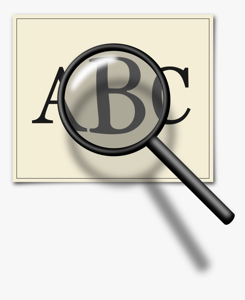 Paper Clipart Magnifying Glass - Magnifying Glass With Letters, HD Png Download