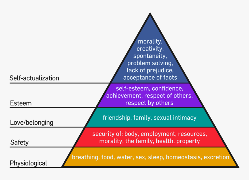 Maslow S Hierarchy Of Needs Pyramid - Maslow's Hierarchy Of Needs Activity, HD Png Download