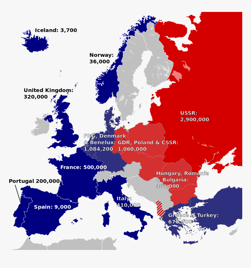 European Nato And Warsaw Pact Forces - Nato Of The Cold War, HD Png Download