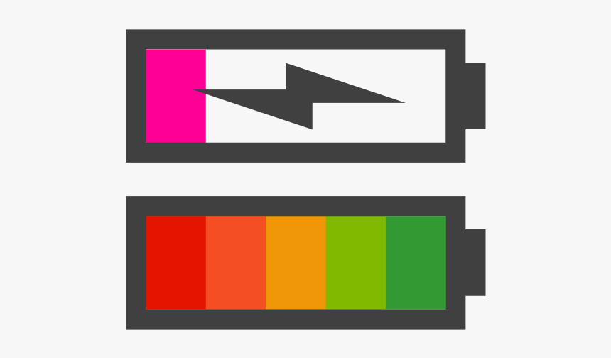 Vector Clip Art Of Battery Full And Empty Status Icon - Battery Low Clipart, HD Png Download