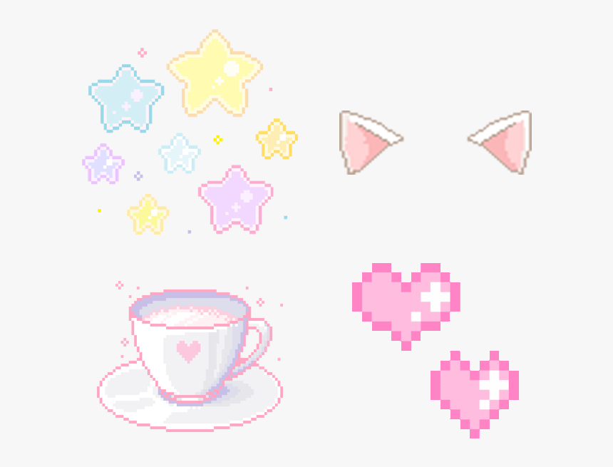 Transparent Kawaii Coffee Png - Pastel Stars Pixel, Png Download