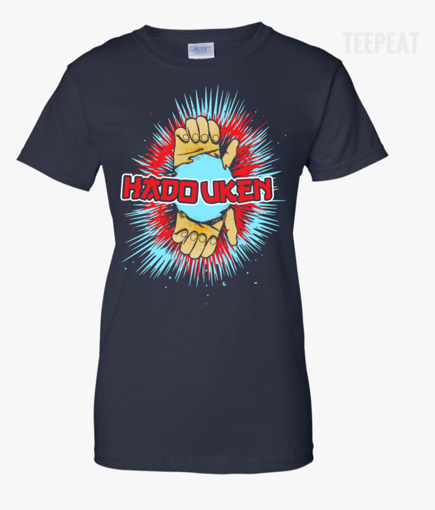 Street Fighter Hadouken Ladies Tee Apparel Teepeat - T-shirt, HD Png Download