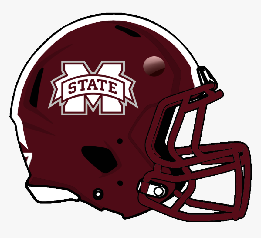 Transparent Crashing Football Helmets Clipart - Mississippi State Football Helmet, HD Png Download