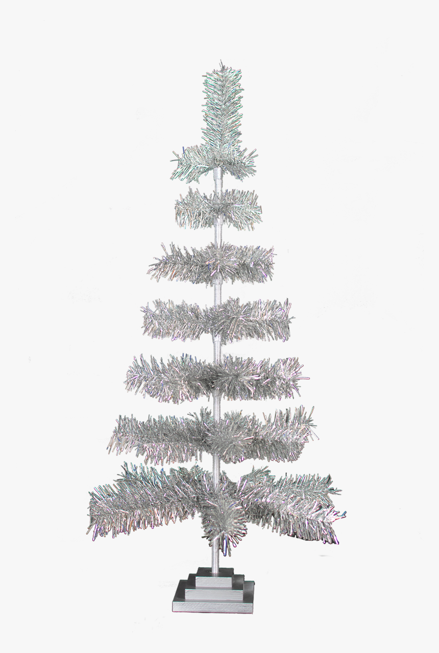 Silver Tinsel Christmas Tree - Silver Christmas Tree Png, Transparent Png