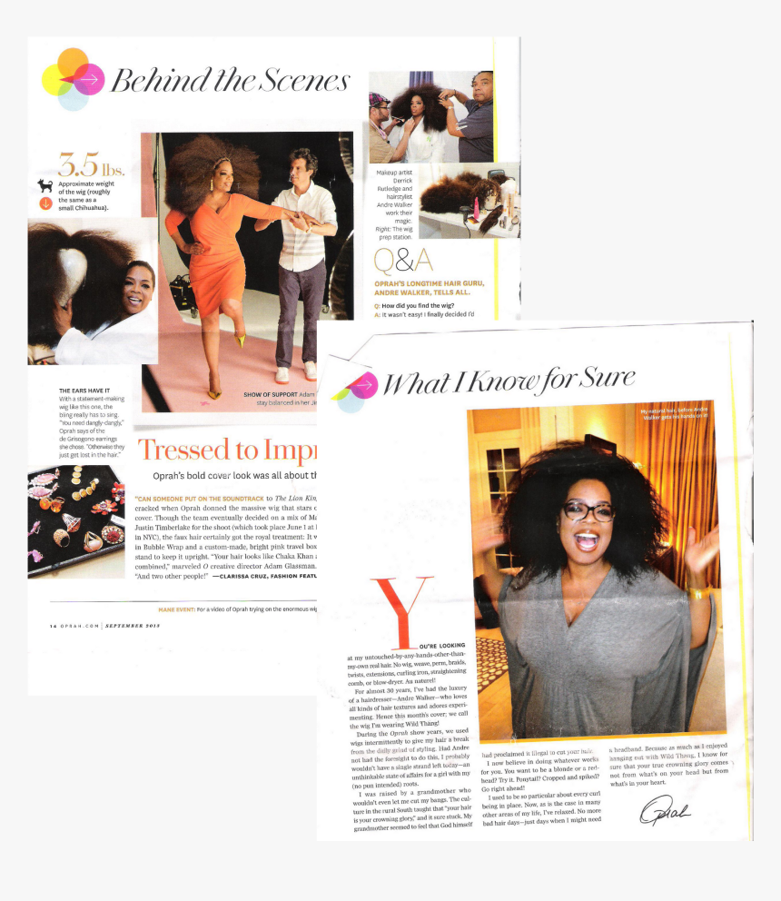 Oprah Hair O Mag Sept - Magazine, HD Png Download