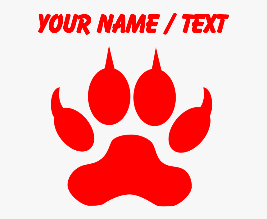 Custom Red Wolf Paw Print Flask Necklace Custom Red - Circle, HD Png Download