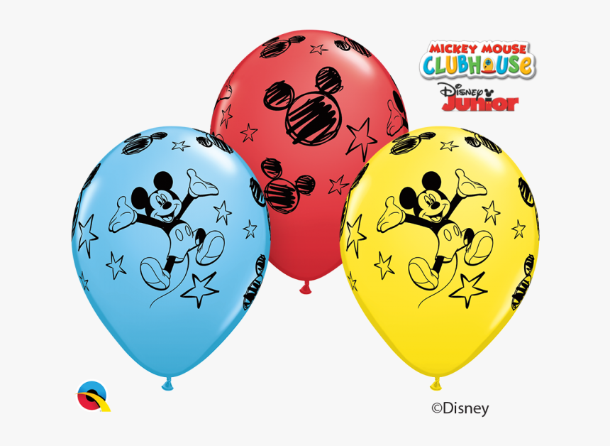 Mickey Mouse Balloons Red Blue Balloons Yellow Balloons, HD Png Download
