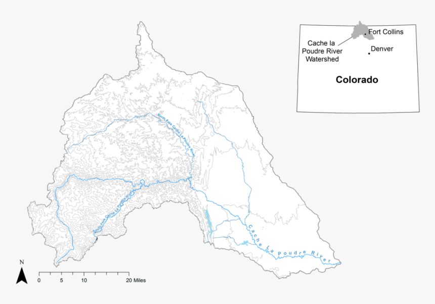 Poudre River Watershed - Poudre Watershed, HD Png Download