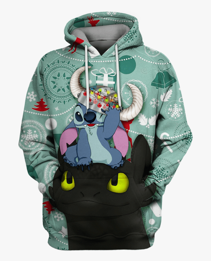 Gearhuman 3d Stitch And Toothless In Christmas Tshirt - Lion King Hoodie, HD Png Download